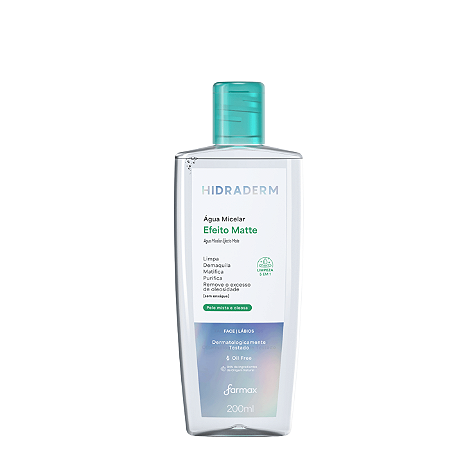Água Micelar Matte Hidraderm 200ml Farmax