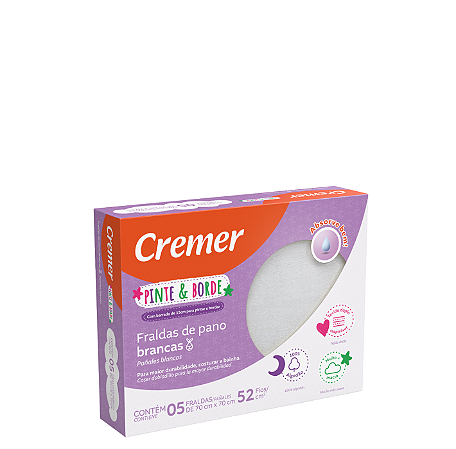 Fralda de Pano Pinte e Borde Cremer