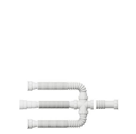 Sifão Triplo Sanfonado Extensivo P/ Cuba Blukit