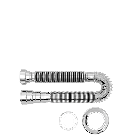 Sifão Cromado 1,5m Sanfonado Universal Blukit