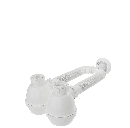 Sifão Universal Com Copo Duplo Branco Blukit