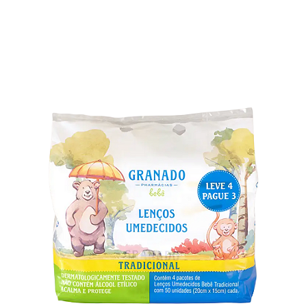 Kit Lenços Umedecidos Tradicionais Bebê Granado
