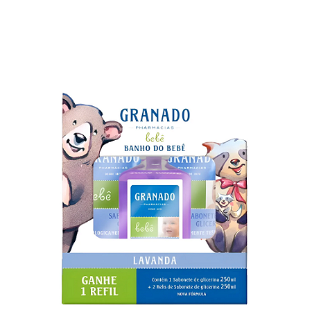 Kit Banho Bebê Lavanda Com 2 Refil Granado