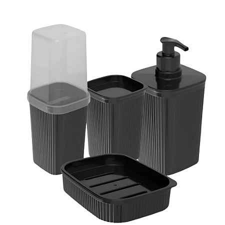 Kit Lavabo 4 Peças Plasútil Preto