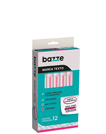 Marca Texto Rosa C/12 un Bazze