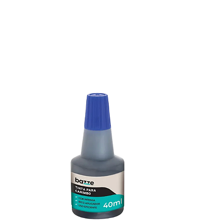 Tinta P/ Carimbo 40ml Azul Bazze