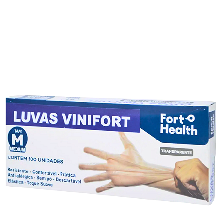 Luvas de Vinil Transparente S/ Pó 100 und. Vinifort GG