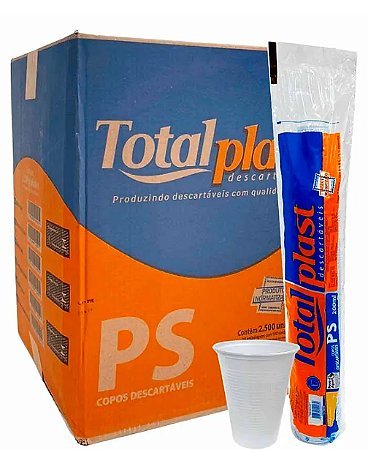Copo 200ml Branco C/ 100 und. TotalPlast