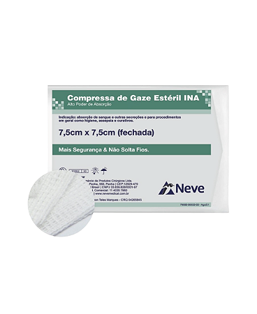 Gaze Estéril 11 Fios 7,5x7,5cm 10unid. NEVE