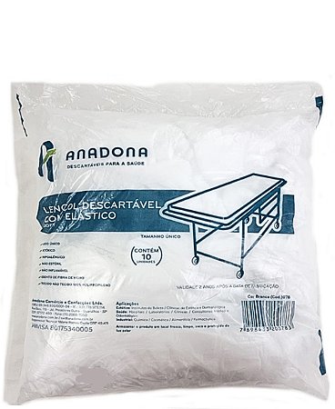 Lençol Descartável TNT C/ Elástico Branco ANADONA