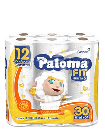 Papel Higiênico Paloma Folha Simples 12 Rolos 30X10cm