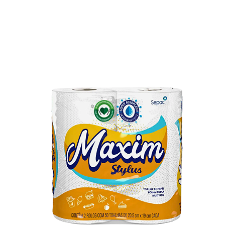 Papel Toalha Branco 50 Folhas Maxim