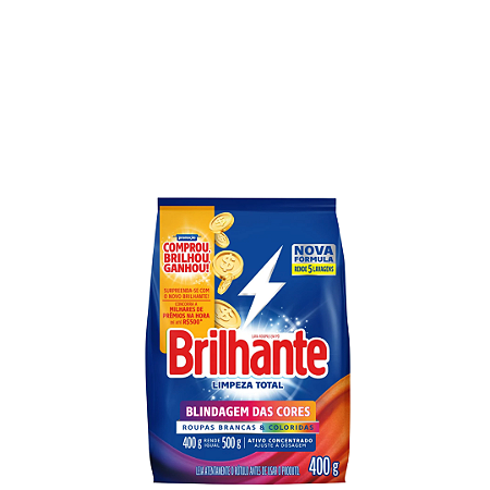 Sabão em Pó Brilhante Limpeza Total 400g