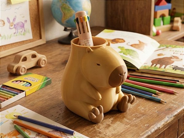 Porta Caneta Capivara 8cm Termoplástico