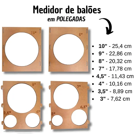 Medidor De Balão Para Festa De Aniversário - Bexigas Balao Redondo Vários Tamanhos