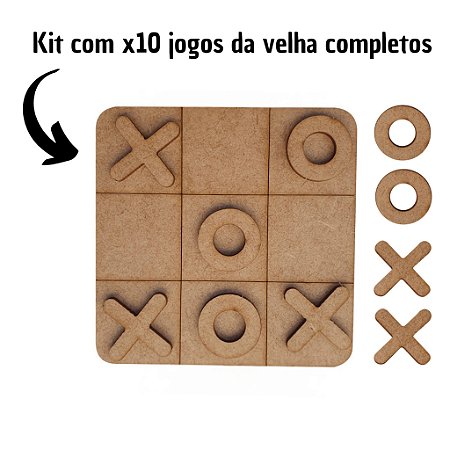 kit 10 Jogo da velha em MDF 10 cm tabuleiro brinquedo presente lembrancinha