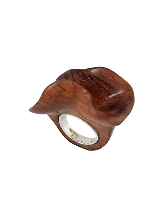 Anel em Cedro e Prata - Aro 13