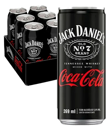 Combo 6 latas Jack Daniel's e Coca-Cola 269ml