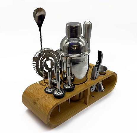 Kit Coqueteleira Profissional 12 Peças Inox 550ml para Drinks