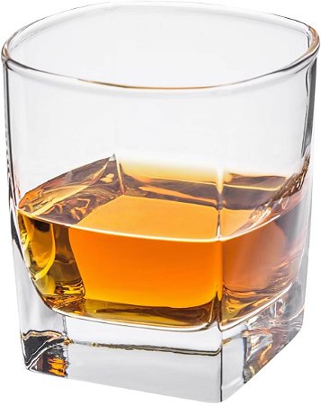 Kit jogo 6 Copos De Vidro Para Whisky 250ml Gelo Diamonds