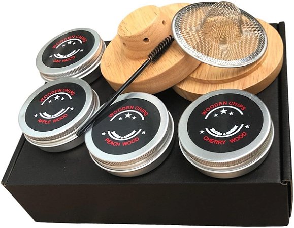 Defumador Profissional Para Drinks e Coquetéis Com Lascas Madeira Lenha Nilos Decor