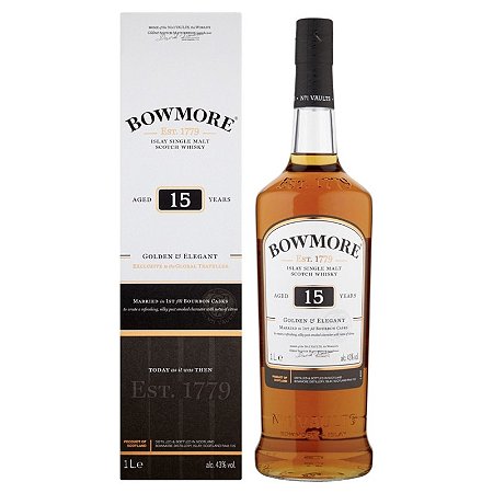 Whisky Bowmore 15 Anos Golden & Elegant 1L Single Malt