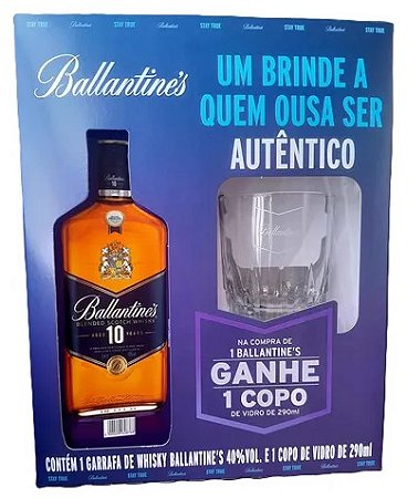 Kit Whisky Ballantine's 10 Anos 1L + Copo Exclusivo