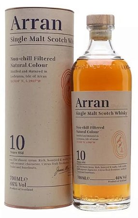 Whisky The Arran 10 Anos Single Malt 700ml