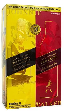 Kit Johnnie Walker Black Label 750ml + Red Label 750ml