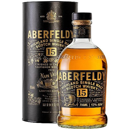 Whisky Aberfeldy Napa Valley Limited Edition 15 Anos 700ml