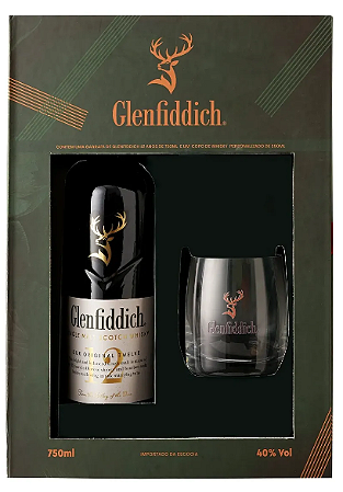 Whisky Glenfiddich 12 Anos 750ml com Copo