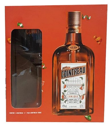 Kit Licor Cointreau 700 ml + Taça