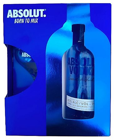Kit Absolut Vodka 750ml + Taça de vidro 220ml