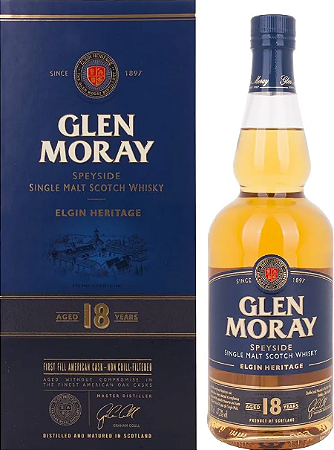 Whisky Glen Moray Speyside Elgin Heritage 18 Anos 700ml