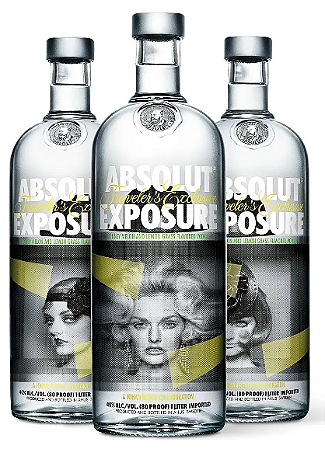 Kit 3x Vodka Absolut Exposure 1L