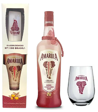 Kit Licor Amarula Raspberry 750ml C/ Copo Dubai