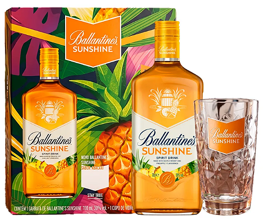 Whisky Ballantines Sunshine 700ml Edição Especial + Copo
