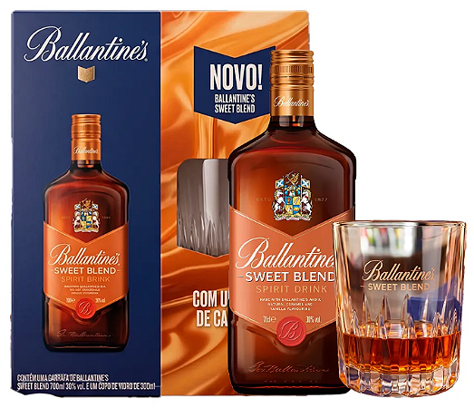Whisky Ballantines Sweet Blend 700ml Edição Especial + Copo