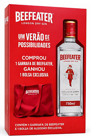 Kit Gin London Dry Beefeater 750ml + Bolsa Oficial Exclusiva