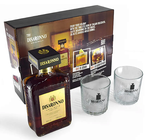 Kit Licor Italiano Disaronno 700ml + 2 Copos