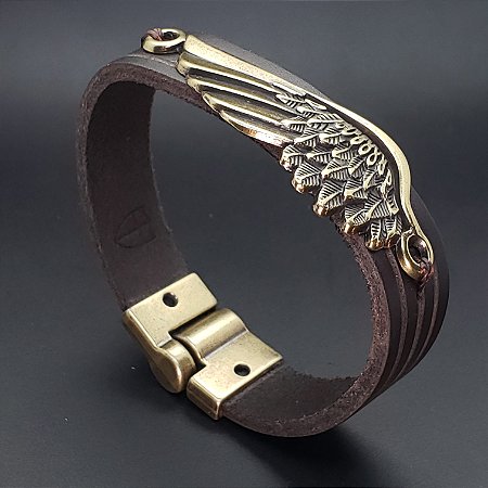 PUSEIRA WING MARROM E OURO VELHO