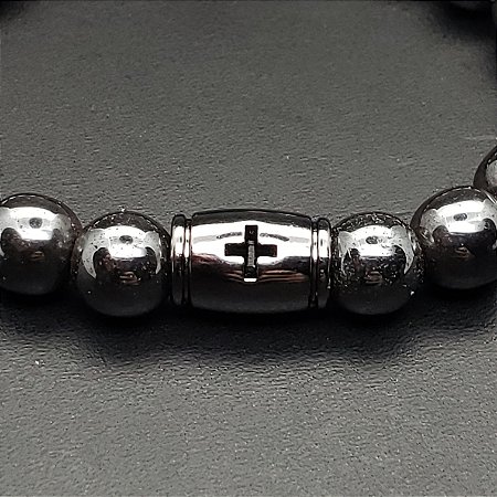 PULSEIRA HEMATITA CRUZ VAZADA