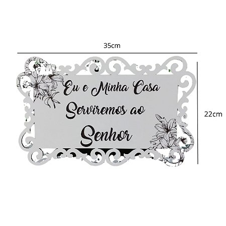 Placa Decorativa "Eu e Minha Casa Serviremos ao Senhor" MDF