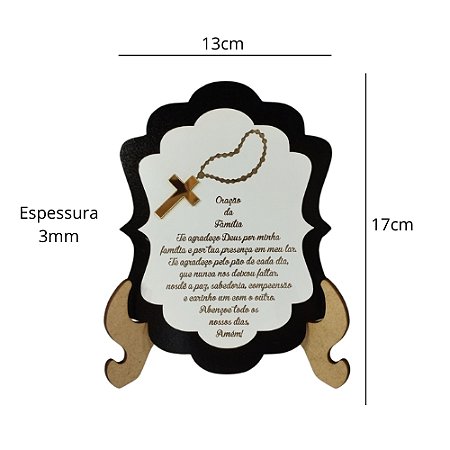 Quadro Oração da Família - Personalizado a laser