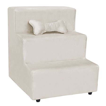 Escada pet 3 degraus veludo - Escadinha para Cachorro e Gato, rampa para sofá e cama