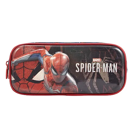 ESTOJO DUPLO ESCOLAR HOMEM ARANHA FACE