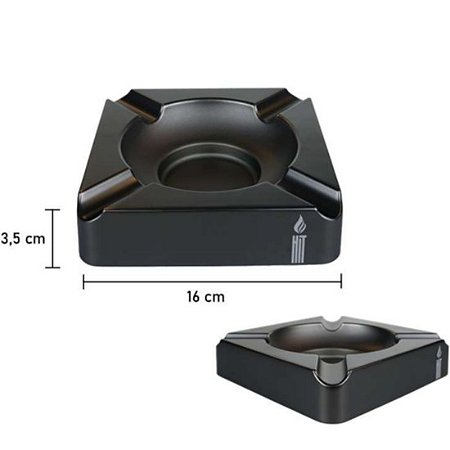 Cinzeiro Hit Metal Carbono 4 Partes - Elegância e Funcionalidade