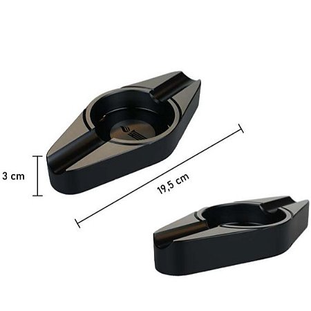 Cinzeiro HIT - 2 Partes em Metal Preto