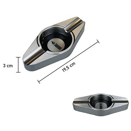 Cinzeiro HIT 2 Partes Metal Prata