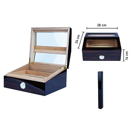 Caixa Umidora Hit Borda para 50 Charutos